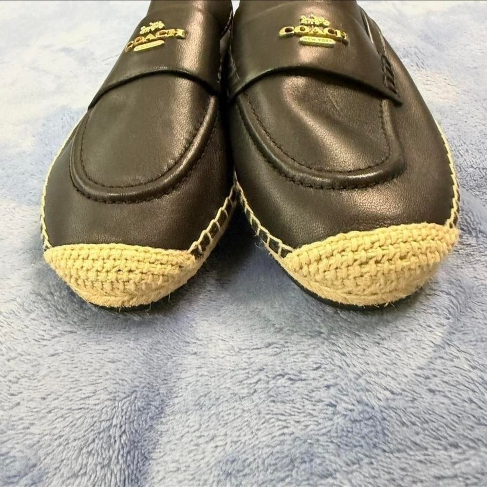 Coach black leather espadrille loafers Size US‎ 5.5 new no box